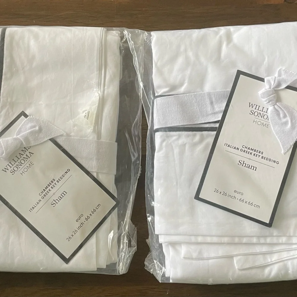 Chambers® Greek Key Euro Sham - 26 x 26 BRAND NEW - Black & White